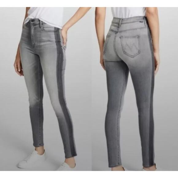 Mother The Swooner Denim Jeans Supermoon Wash Side Stripe Gray Women's 26 / 2 - Picture 1 of 11